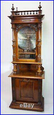 Antique Upright Polyphon Disc Music Box Coin Operated Worldwide Shipping
