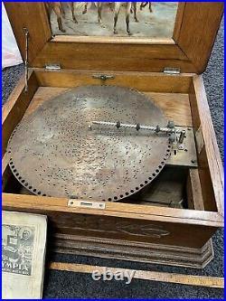 Antique Victorian 1893 Olympia Music Box Metal Zinc Disc George Washington photo
