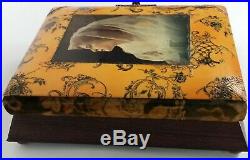 Antique Victorian Celluloid Music Box Photo Album Portrait Orange Free Shipping