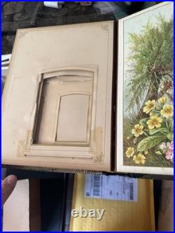 Antique Victorian Musical Photo Album with Working Music Box, Key, 1800s Leather