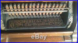Antique Victorian Organina1800's 16-Key Organette American Automatic Organ Co
