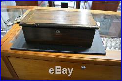 Antique Victorian SWISS Cylinder MUSIC Box Works! 1890's 8 Songs Estate Fresh