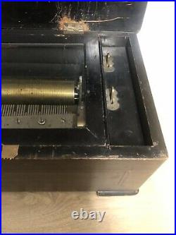 Antique Victorian Tunes Cylinder Swiss Music Box Working