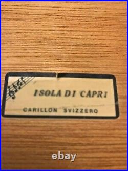 Antique Vintage 1970 Carillon Svizzero Italian Floral Inlaid Music Storage Side