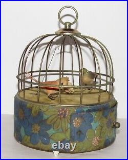 Antique/Vintage Musical Bird Cage Bird Swinging Animated Mechanical