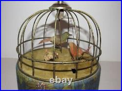 Antique/Vintage Musical Bird Cage Bird Swinging Animated Mechanical