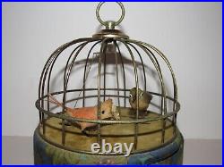 Antique/Vintage Musical Bird Cage Bird Swinging Animated Mechanical