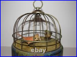 Antique/Vintage Musical Bird Cage Bird Swinging Animated Mechanical