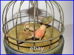 Antique/Vintage Musical Bird Cage Bird Swinging Animated Mechanical