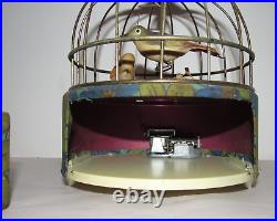 Antique/Vintage Musical Bird Cage Bird Swinging Animated Mechanical