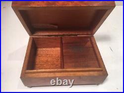 Antique Vintage Swiss Burl Wood Music Box