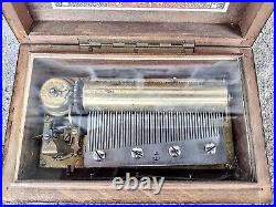 Antique Vintage Swiss Thorens 3 Song Mechanical Lullaby Music Box Antique Vintage Swiss Thorens 3 Song Mechanical Lullaby Music Box