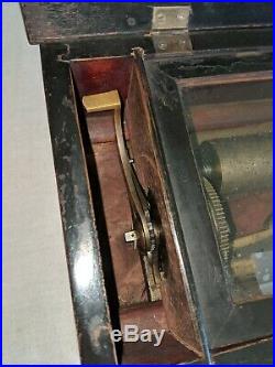 Antique Vtg Music Box Missing Comb Does Run