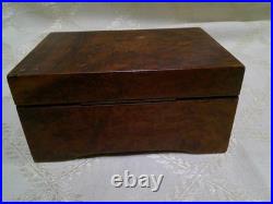 Antique Vtg THORENS Swiss Movement Inlaid Wood Music Box 2 Songs Works EV