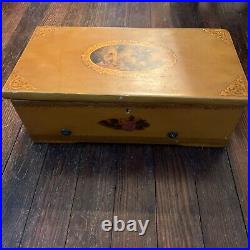 Antique Wooden 1900s Cylinder Music Box 14x7x5 Working WithVideo