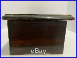 Antique Wooden 8-Tune Cylinder Hand Crank Music Box