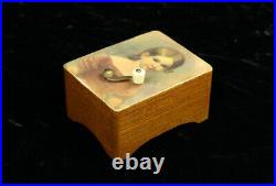 Antique Wooden Case Manivelle Music Box #154 Plays Rock A Bye Baby
