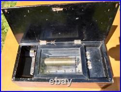 Antique Wooden Cylinder Swiss Music Box for parts or repair Antique Wooden Cylinder Swiss Music Box for parts or repair