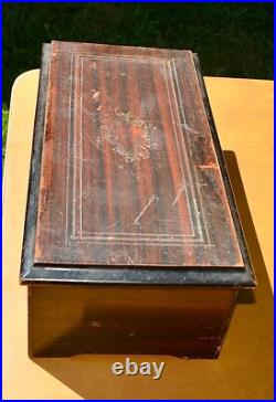 Antique Wooden Cylinder Swiss Music Box for parts or repair Antique Wooden Cylinder Swiss Music Box for parts or repair