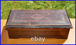 Antique Wooden Cylinder Swiss Music Box for parts or repair Antique Wooden Cylinder Swiss Music Box for parts or repair
