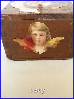 Antique Wooden Cyllinder Music Box 1 Melody 19th century