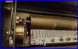Antique Working Swiss 8 Song Cylinder Mechanical Music Box c. 1890