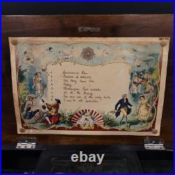 Antique c. 1870 B. H. Abrahams Swiss Cylinder 8 Air 24 Note Wood Music Box Works