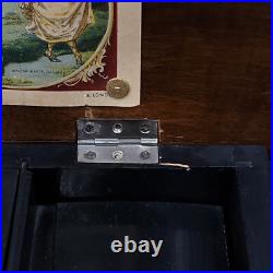 Antique c. 1870 B. H. Abrahams Swiss Cylinder 8 Air 24 Note Wood Music Box Works