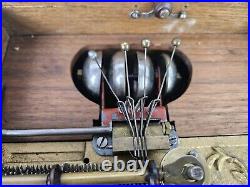 Antique c. 1900 TROUBADOUR Polyphon Disc Music Box with Bells & 25 Disks GERMANY