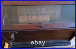 Antique c1880-1890 Concert Roller Organ Hand Crank with 15 Cobb Rolls as-is Estate