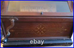 Antique c1880-1890 Concert Roller Organ Hand Crank with 15 Cobb Rolls as-is Estate