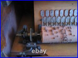 Antique c1880-1890 Concert Roller Organ Hand Crank with 15 Cobb Rolls as-is Estate
