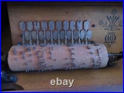 Antique c1880-1890 Concert Roller Organ Hand Crank with 15 Cobb Rolls as-is Estate