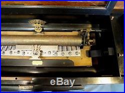 Antique c1880 Large 44 Bremond Geneva Music Box w 3 Cylinders & Zither Attch