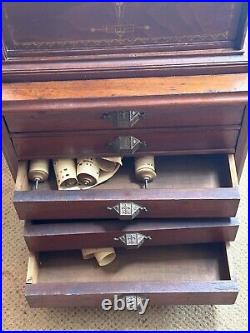 Antique celestina roller organ on rare 5 drawer stand walnut Victorian museum pc