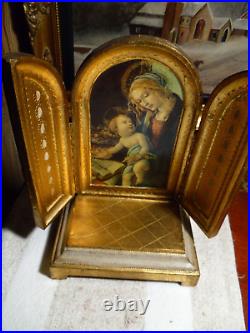 Antique mechanical Swiss Rouge music box Madonna and child icon magical POWERS