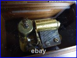 Antique swiss mechanical THORENS ROMEO AND JULIET music box walnut case LISTEN