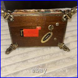 Antq Capodimonte Reuge Music Trinket Jewelry Box Porcln w Gold Metal Frame