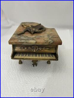 Art Deco 1920s THORENS GRAND PIANO MUSIC CIGARETTES BOX Granite TOP! Read