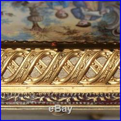 Austrian Vienna Gilded Bronze Enamel Miniature Mechanical Windup Piano Music Box