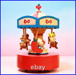 Authentic Hello Kitty Carousel Music Box Wooderful Life Taiwan Maple Wood