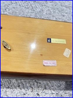 Authentic Vintage Italian Inlaid Wood Music Jewelry Box with Original Key