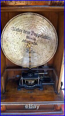 BEAUTIFUL 1890s POLYPHON COIN OPERATED MUSIC BOX, WITH 9- 19 5/8 DISCS