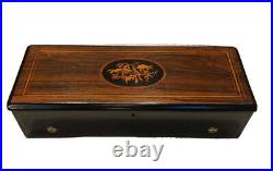 BEAUTIFUL Wooden ANTIQUE SWISS Cylinder Music Box, circa 1880 #C111