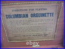 Bates Organ Mfg Columbian Orguinette Organette Working Roller Organ Music Box