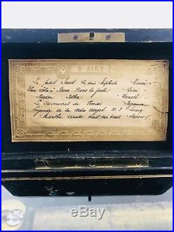 Beautiful Antique Charles Paillard & Company Burl Wood Swiss Music Box 6 Song