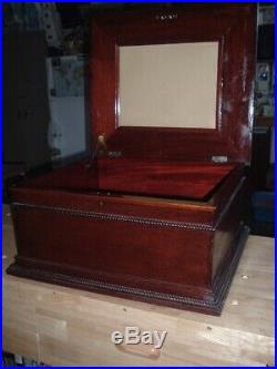 Beautiful Antique REGINA Mahogany Wood MUSIC Box (Box Only) Large