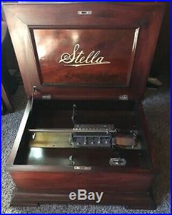 Beautiful Antique Stella Music Box With Accessories