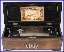 Beautiful Antique Swiss Cylinder Music Box 8 Song Large 22.5 & Working VIDEO