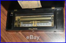 Beautiful Antique Swiss Music Box by B. A. Bremond 6 Airs vintage Mandoline Harpe